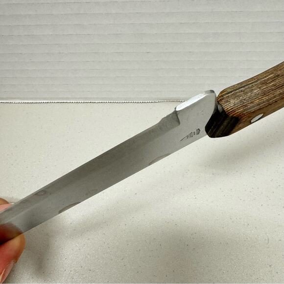 Vintage Emperor Steel Japan Chef Knife Wood Handle Large - Picture 6 of 9